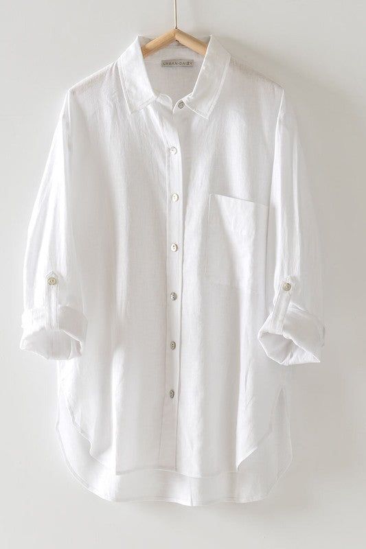 Basic Light Relaxed Fit Button Down Shirt sold by U-NI-TY