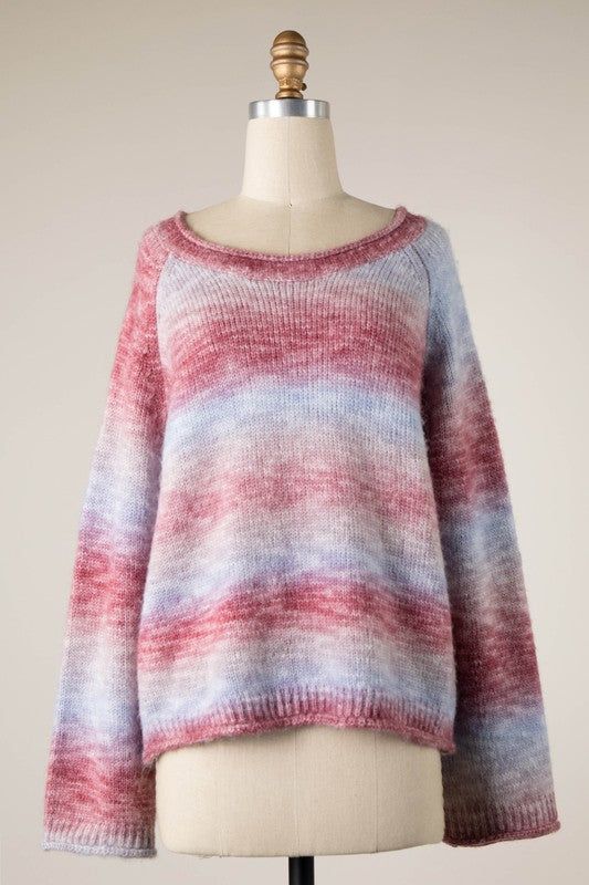 Striped Rainbow Soft Knit Sweater sold by U-NI-TY