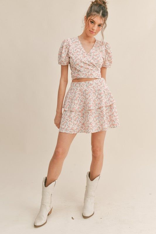 Floral Print Mini Skirt Set sold by U-NI-TY