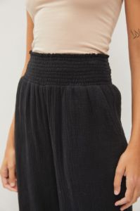 Cotton Gauze Smocked Waist Pant sold by U-NI-TY