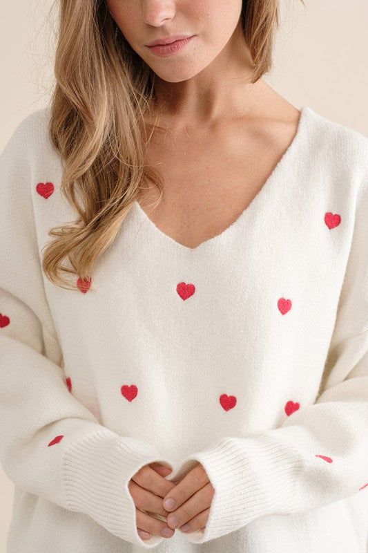 Heart Pattern Knit Pullover Sweater sold by U-NI-TY product image thumbnail 2