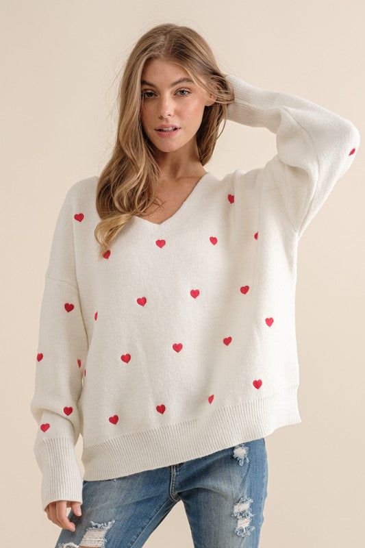 Heart Pattern Knit Pullover Sweater sold by U-NI-TY product image thumbnail 3