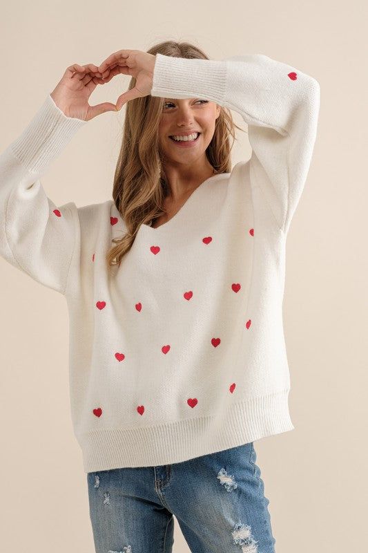Heart Pattern Knit Pullover Sweater sold by U-NI-TY product image thumbnail 5