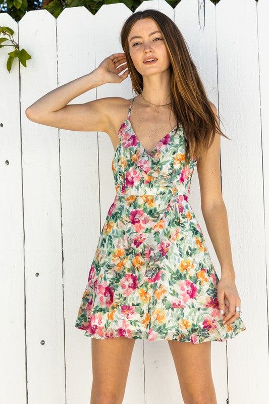 Sleeveless Floral Print Mini Dress sold by U-NI-TY product image thumbnail 2