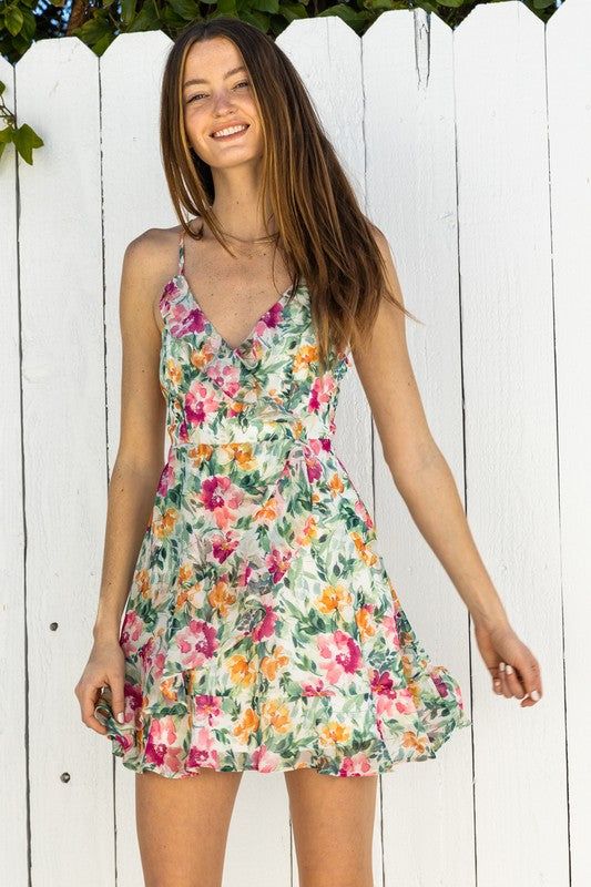 Sleeveless Floral Print Mini Dress sold by U-NI-TY product image thumbnail 3