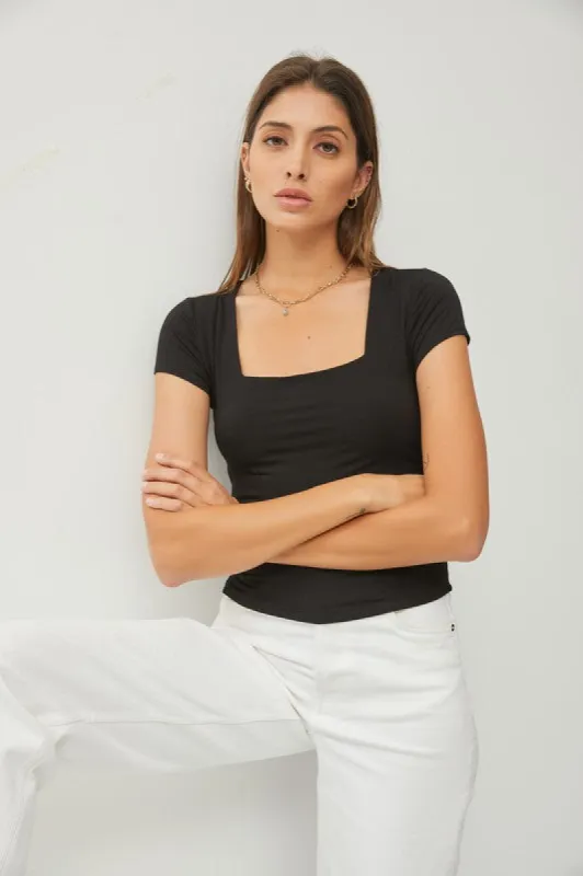 Square Neck Knit Tee sold by U-NI-TY