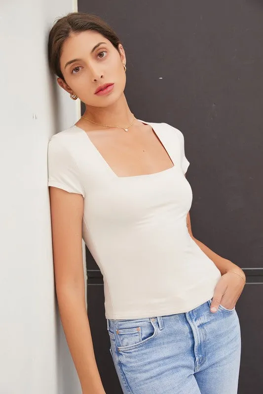 Square Neck Knit Tee sold by U-NI-TY product image thumbnail 3