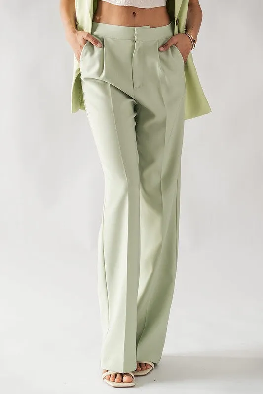 Elastic Back Waistband Textured Wide Leg Slacks sold by U-NI-TY product image thumbnail 4