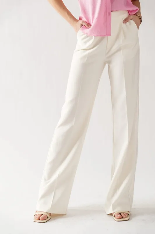 Elastic Back Waistband Textured Wide Leg Slacks sold by U-NI-TY