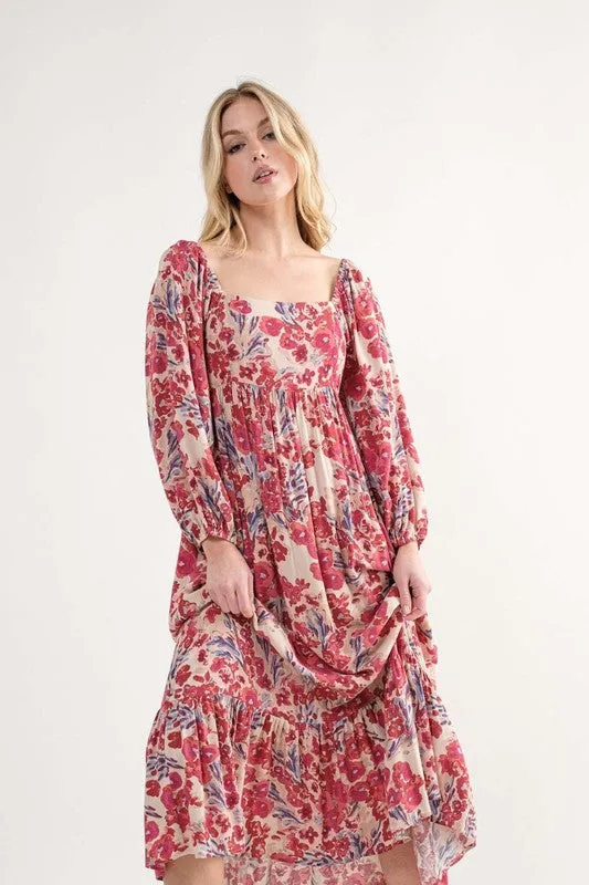Floral Midi Dress With Ruffle Details sold by U-NI-TY product image thumbnail 4
