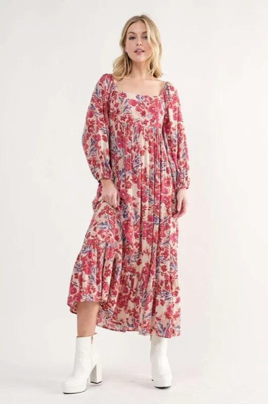Floral Midi Dress With Ruffle Details sold by U-NI-TY