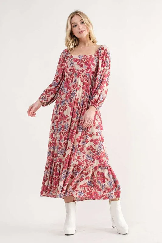 Floral Midi Dress With Ruffle Details sold by U-NI-TY product image thumbnail 3