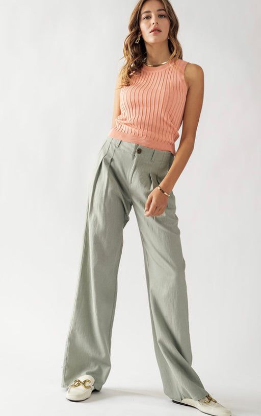 High Waisted Wide Fit Pleated Pants sold by U-NI-TY product image thumbnail 2