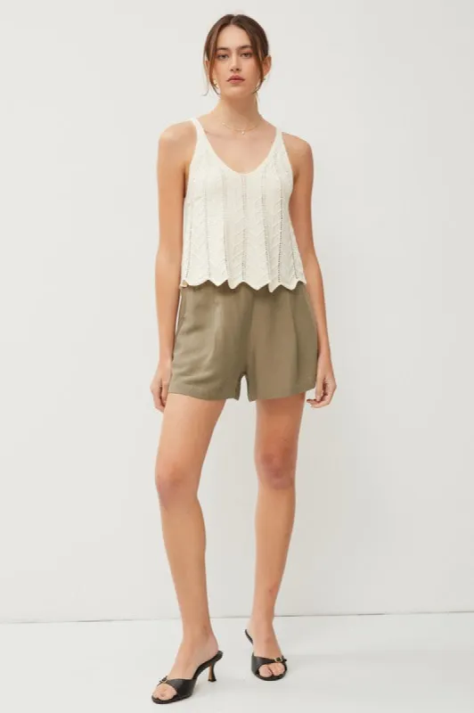 Crochet Pointelle Knit Tank sold by U-NI-TY