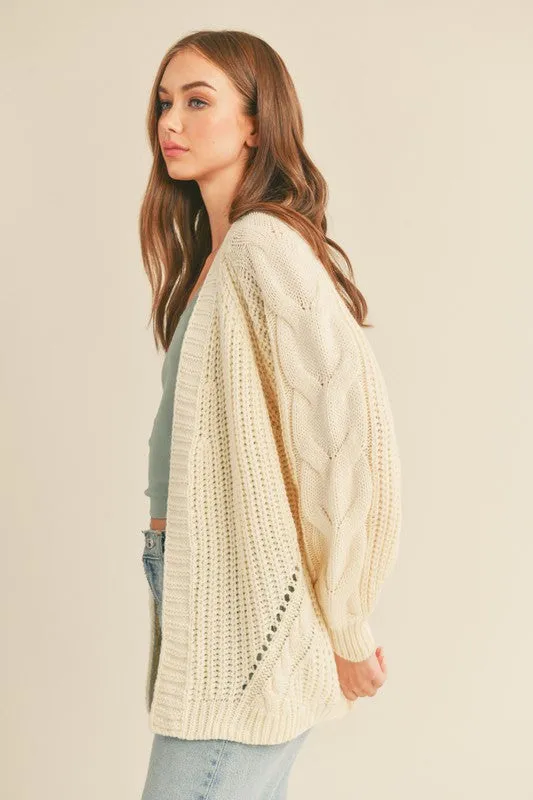 Open Front Cable Knit Cardigan sold by U-NI-TY product image thumbnail 5