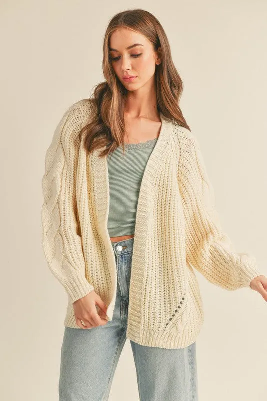 Open Front Cable Knit Cardigan sold by U-NI-TY product image thumbnail 4