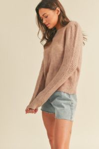Classic Pointelle Sleeve Pullover sold by U-NI-TY