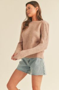 Classic Pointelle Sleeve Pullover sold by U-NI-TY