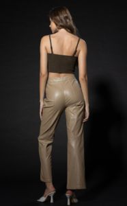 Leather Grid Front Slit Pants sold by U-NI-TY