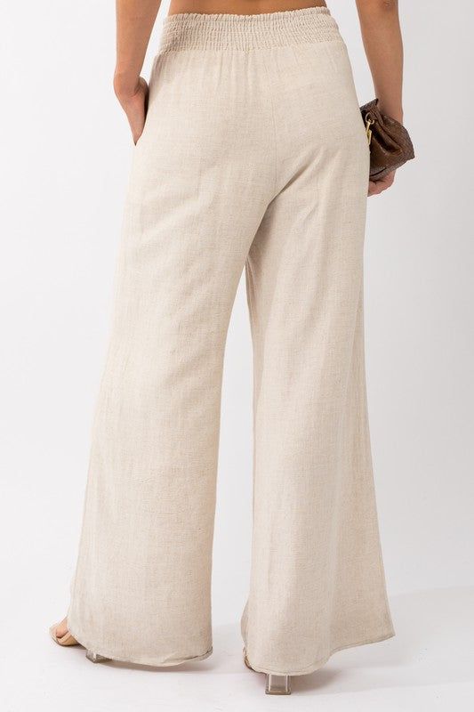 Smocking Waist Wide Leg Pants sold by U-NI-TY product image thumbnail 4