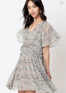 Short Sleeve Floral Print Mini Dress sold by U-NI-TY