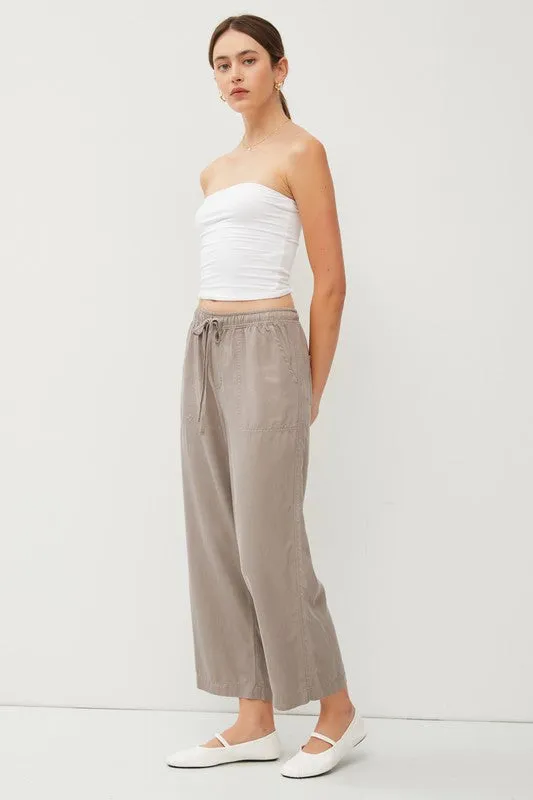 Tencel Drawstring Wide Leg Pants sold by U-NI-TY product image thumbnail 3