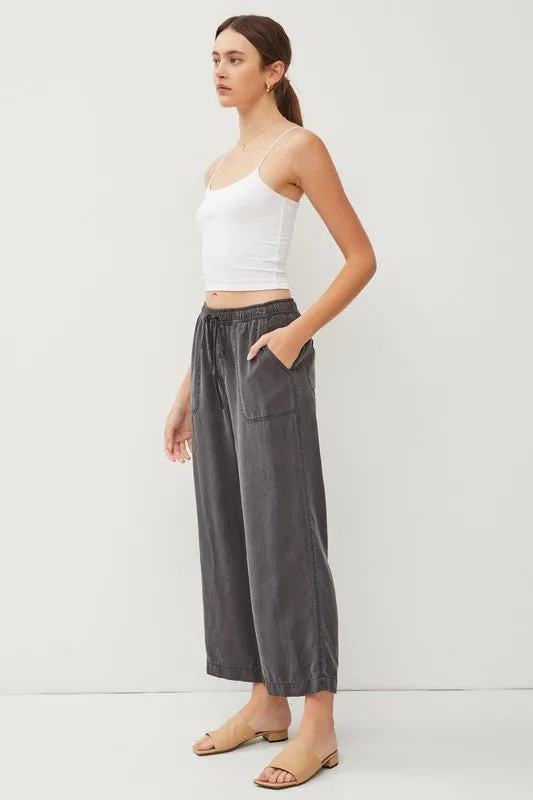 Tencel Drawstring Wide Leg Pants sold by U-NI-TY