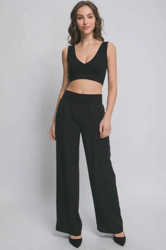 Long Casual Pants With Elastic Waistband sold by U-NI-TY