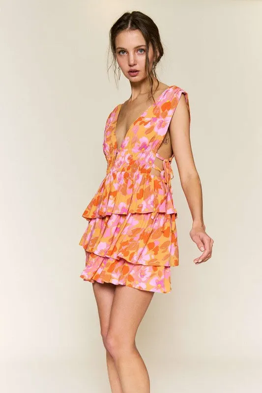 Creamsicle Floral Mini Dress sold by U-NI-TY product image thumbnail 4
