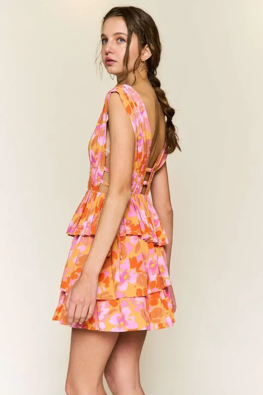Creamsicle Floral Mini Dress sold by U-NI-TY product image thumbnail 5