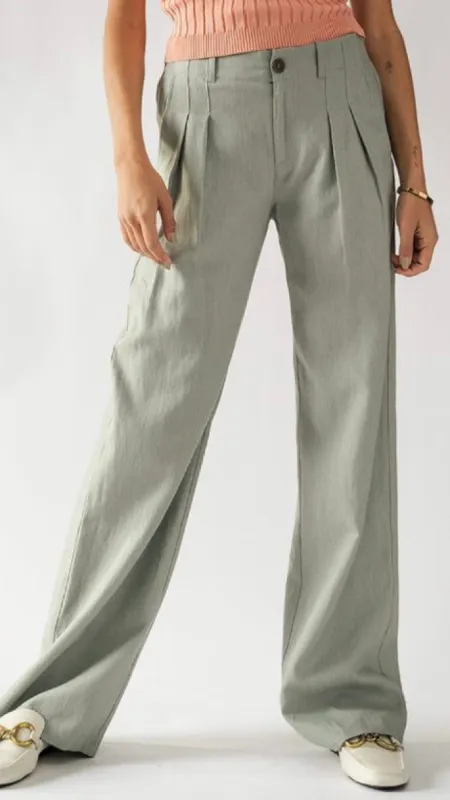 High Waisted Wide Fit Pleated Pants sold by U-NI-TY
