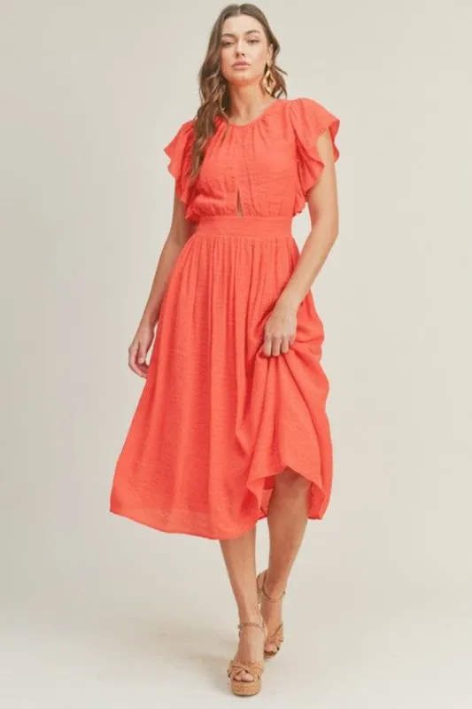 Midi Dress Ruffle Sleeves sold by U-NI-TY
