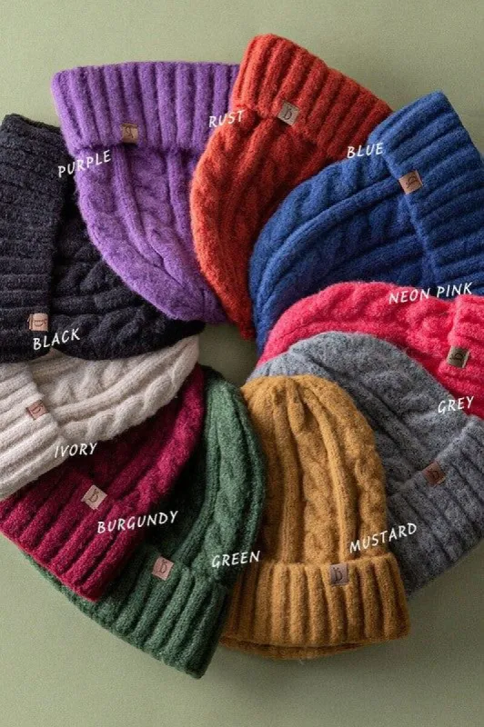 Chunky Cable Knit Ribbed Toques sold by U-NI-TY