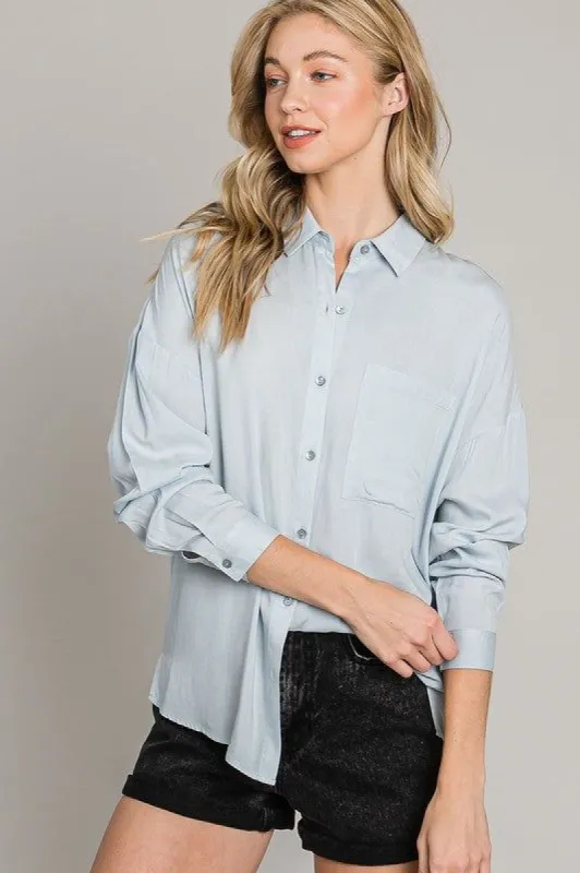 Boyfriend Satin Shirt sold by U-NI-TY