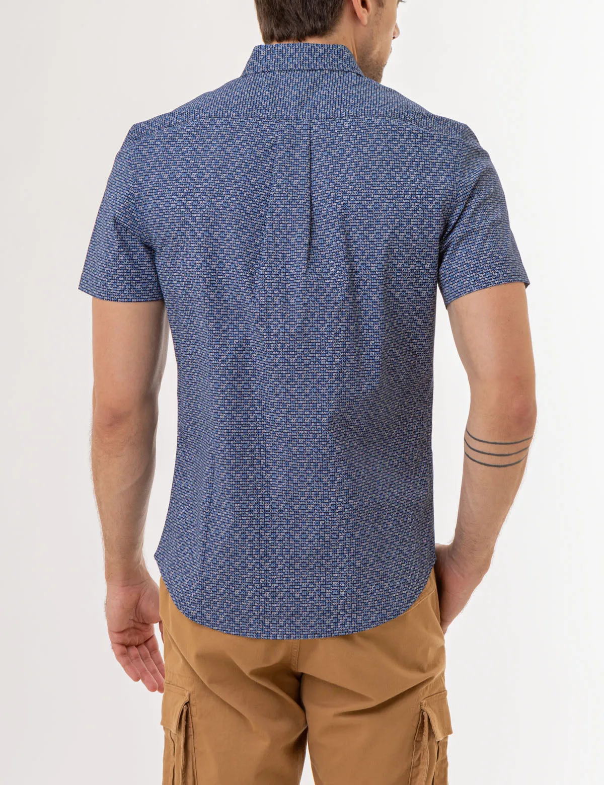 PRINTED STRETCH POPLIN SHORT SLEEVE SHIRT sold by U.S. Polo Assn. product image thumbnail 3