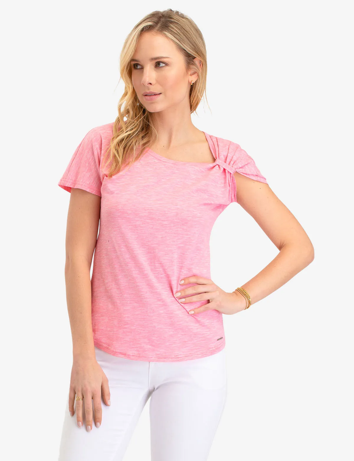 SPACE DYE TIE SLEEVE TOP sold by U.S. Polo Assn.