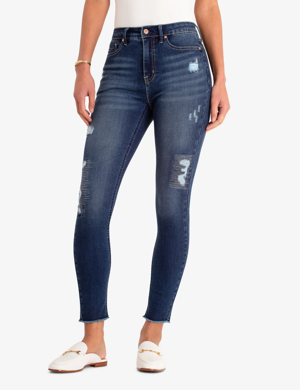 REPREVE® DESTRUCTED HIGH RISE JEGGING sold by U.S. Polo Assn.