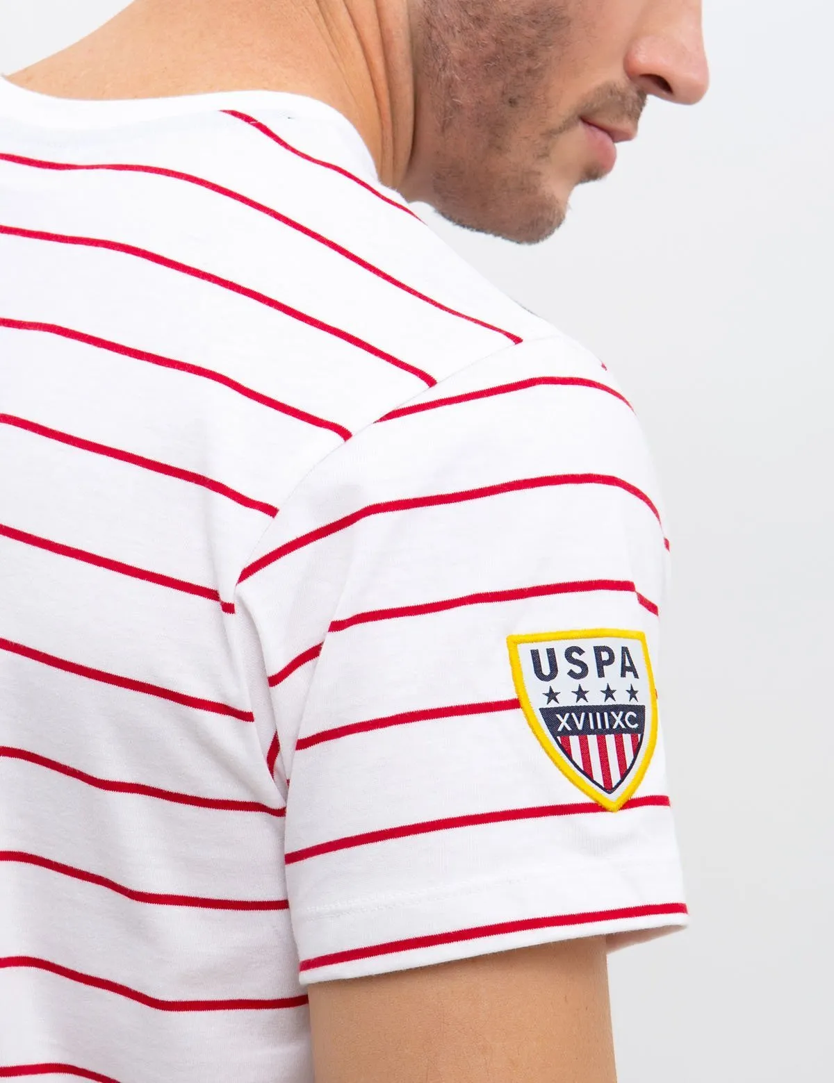 CREW NECK DIAGONAL STRIPED T-SHIRT sold by U.S. Polo Assn. product image thumbnail 4