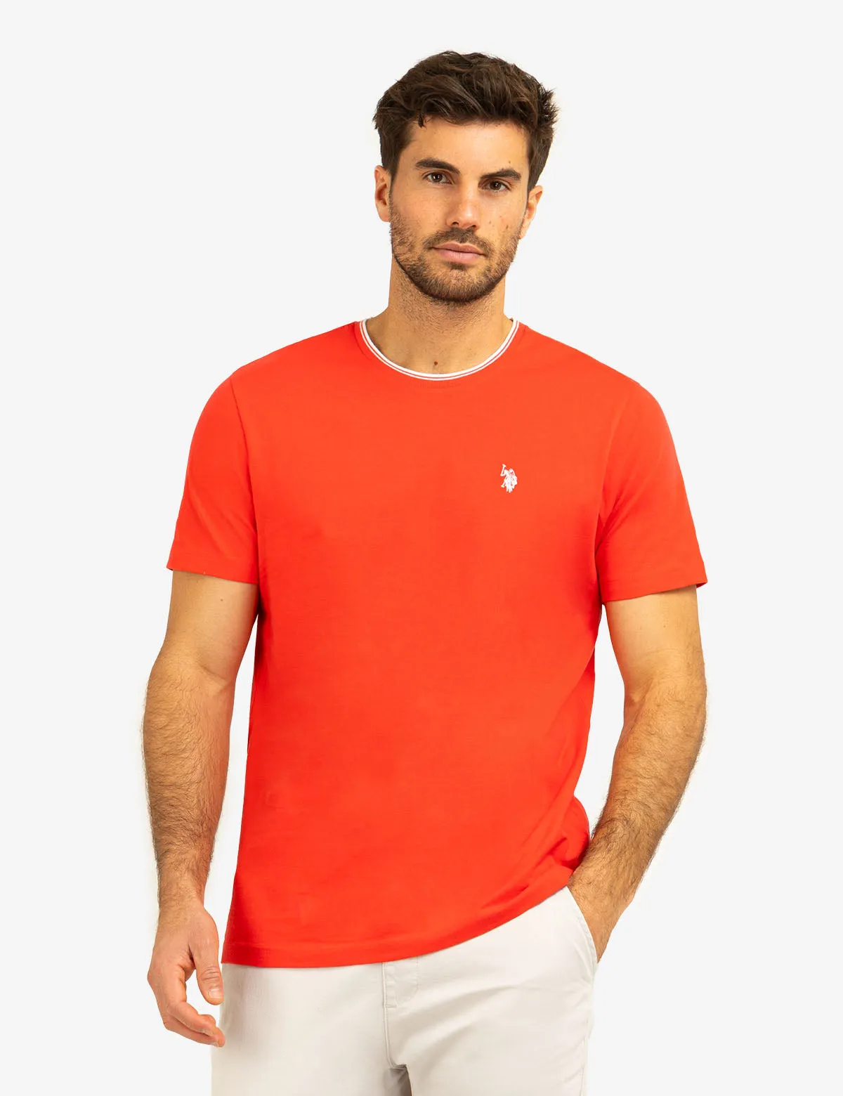 TIPPED CREW NECK COLLAR T-SHIRT sold by U.S. Polo Assn.