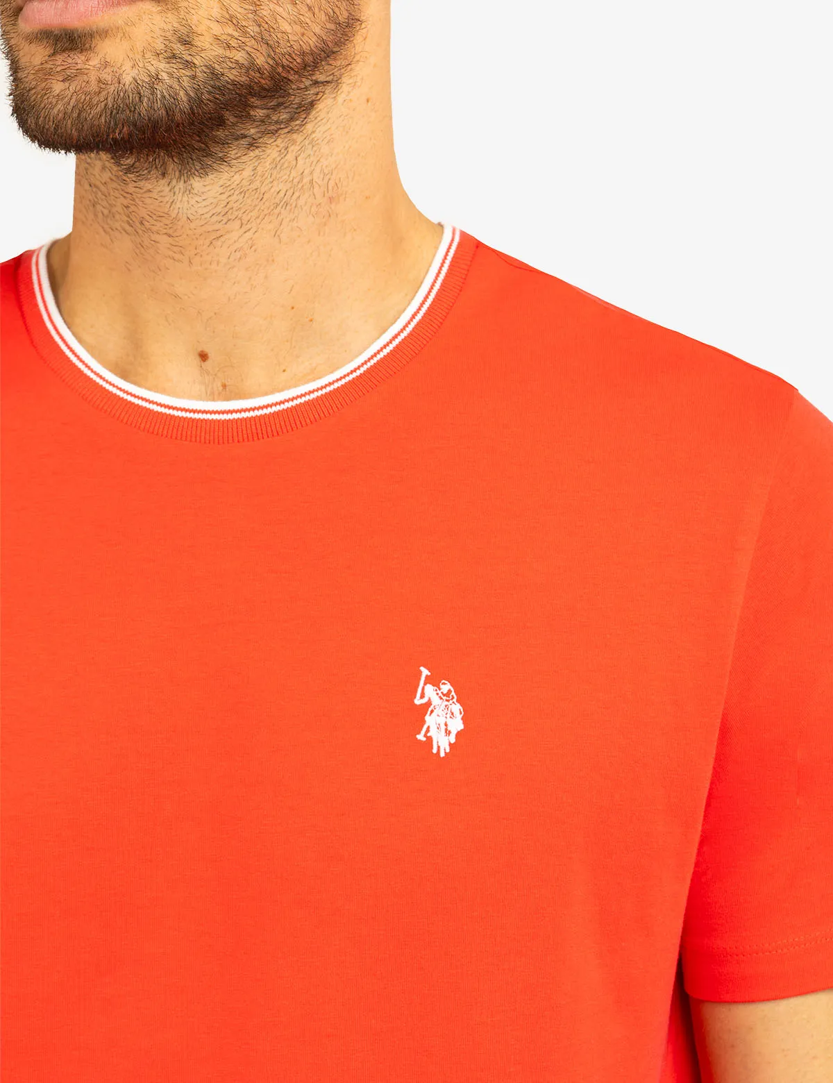 TIPPED CREW NECK COLLAR T-SHIRT sold by U.S. Polo Assn. product image thumbnail 3