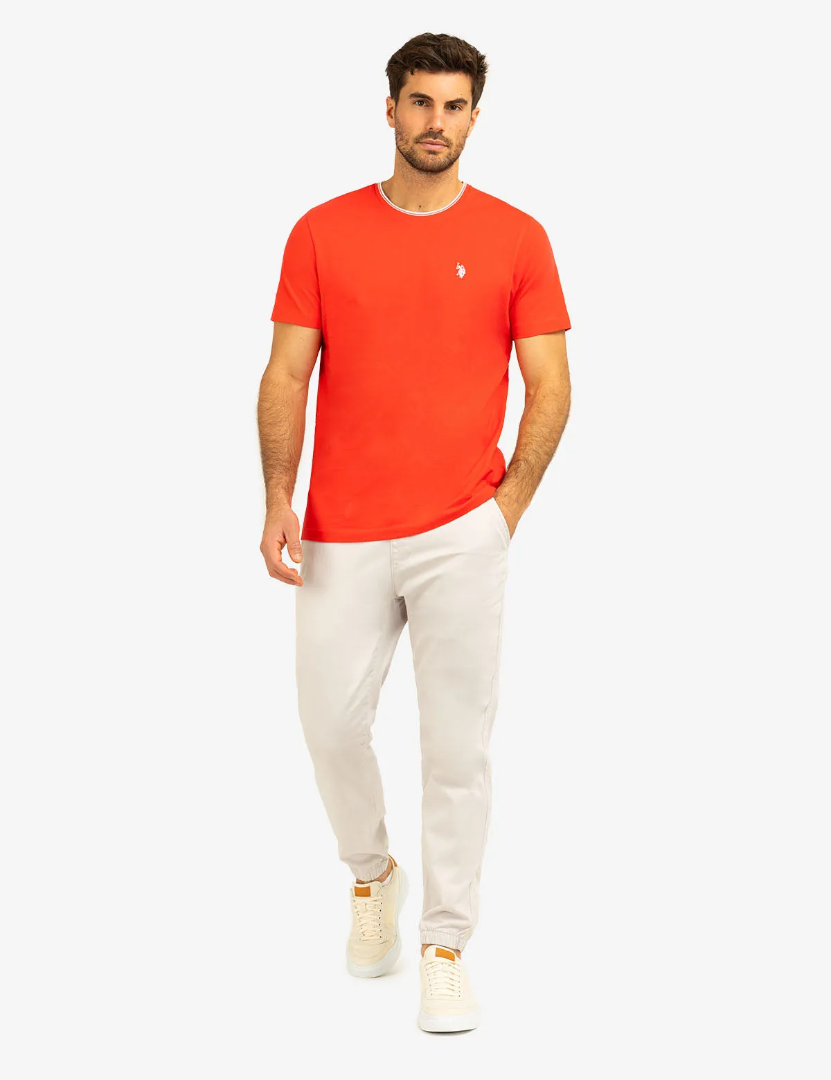 TIPPED CREW NECK COLLAR T-SHIRT sold by U.S. Polo Assn. product image thumbnail 2