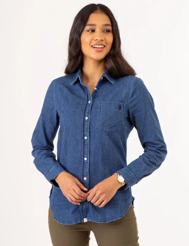 SOLID CHAMBRAY WOVEN SHIRT made by U.S. Polo Assn.