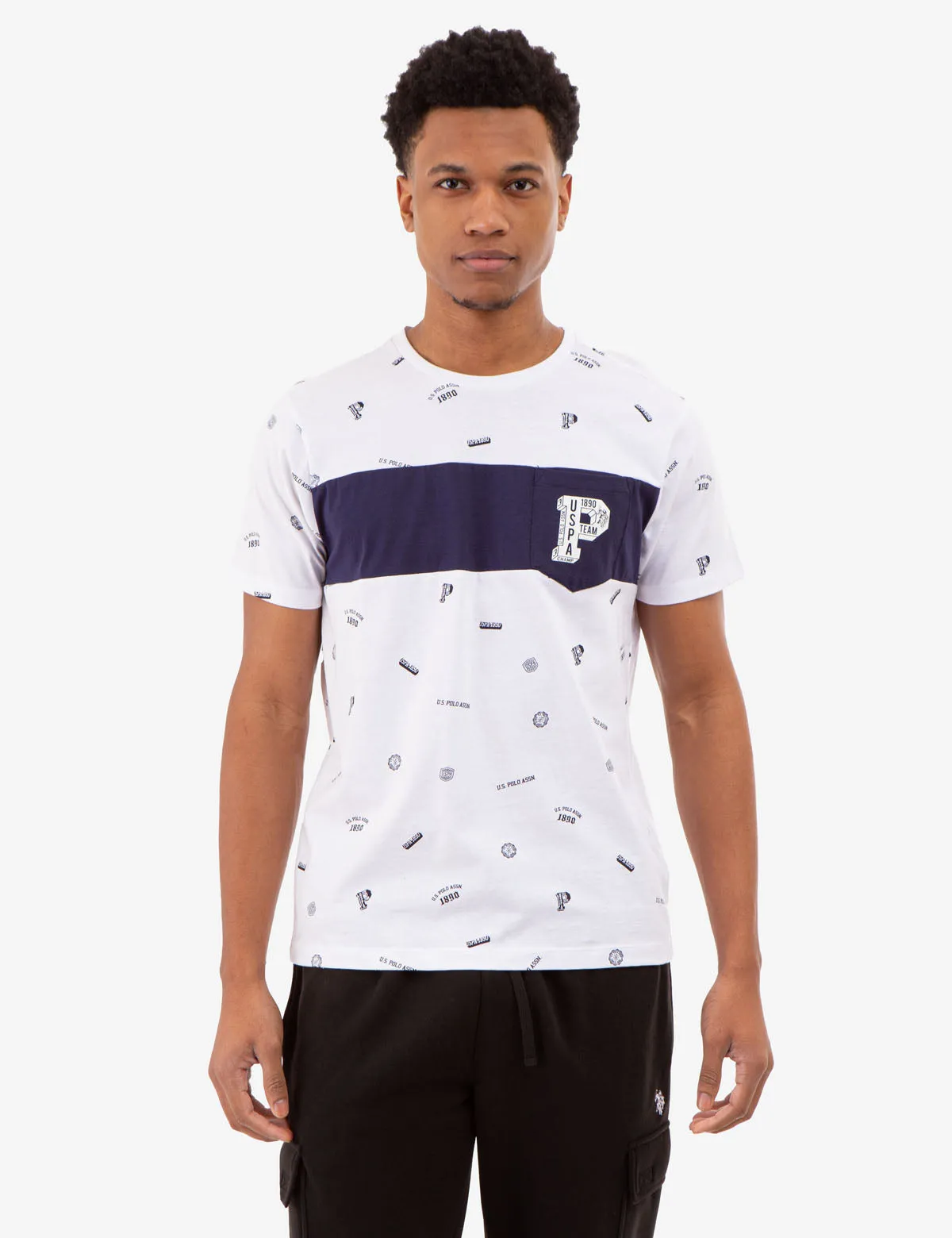 ALLOVER USPA PRINT T-SHIRT WITH CHEST POCKET sold by U.S. Polo Assn. product image thumbnail 2