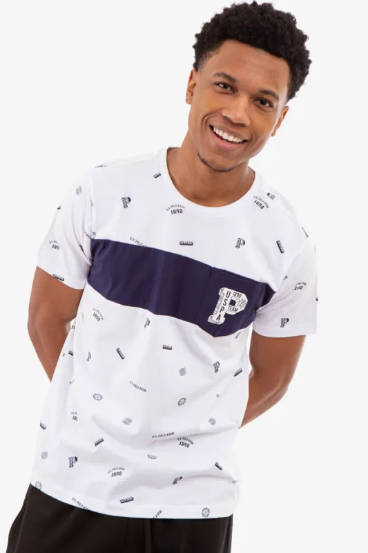 ALLOVER USPA PRINT T-SHIRT WITH CHEST POCKET sold by U.S. Polo Assn.