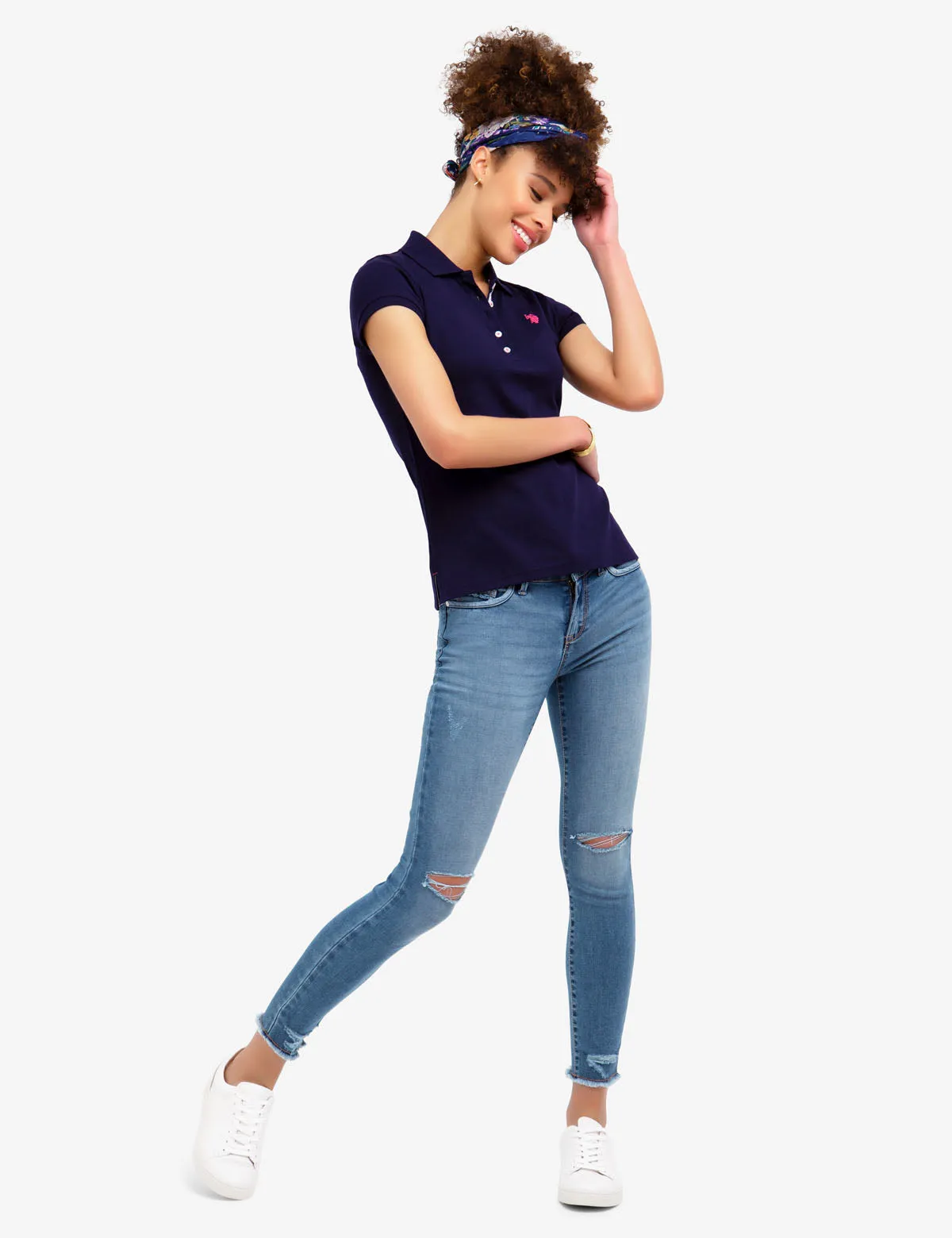 REPREVE® MID RISE FRAYED SKINNY JEANS sold by U.S. Polo Assn. product image thumbnail 2