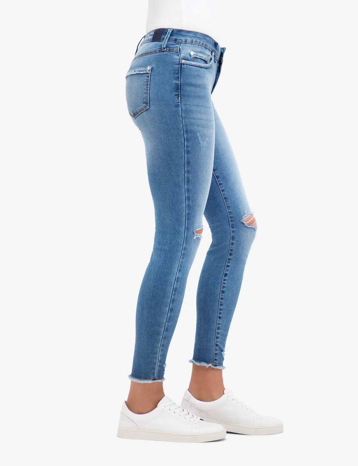 REPREVE® MID RISE FRAYED SKINNY JEANS sold by U.S. Polo Assn. product image thumbnail 3