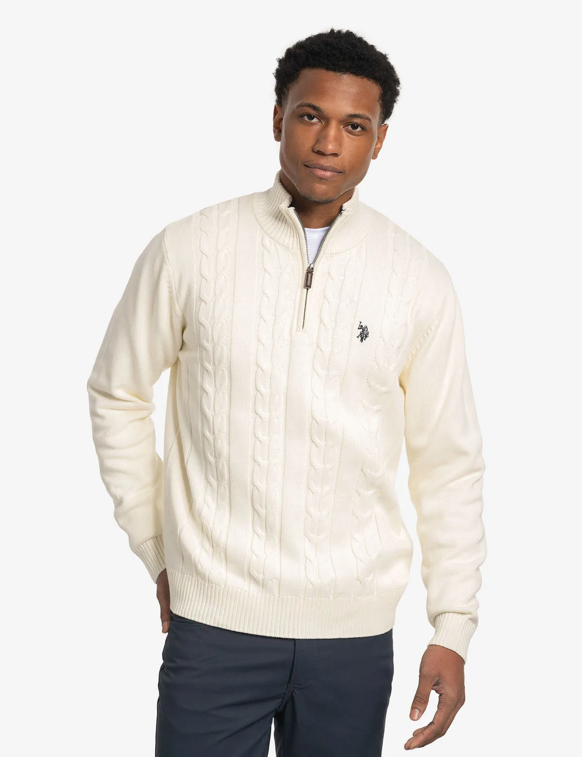 1/4 ZIP CABLE KNT SWEATER sold by U.S. Polo Assn. product image thumbnail 5