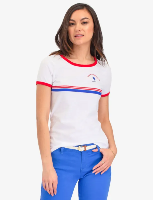USPA 1890 RINGER STRIPED RETRO T-SHIRT sold by U.S. Polo Assn.