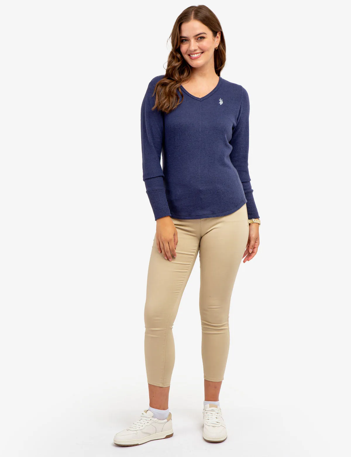SOFT LONG SLEEVE V-NECK HACCI TOP sold by U.S. Polo Assn. product image thumbnail 5