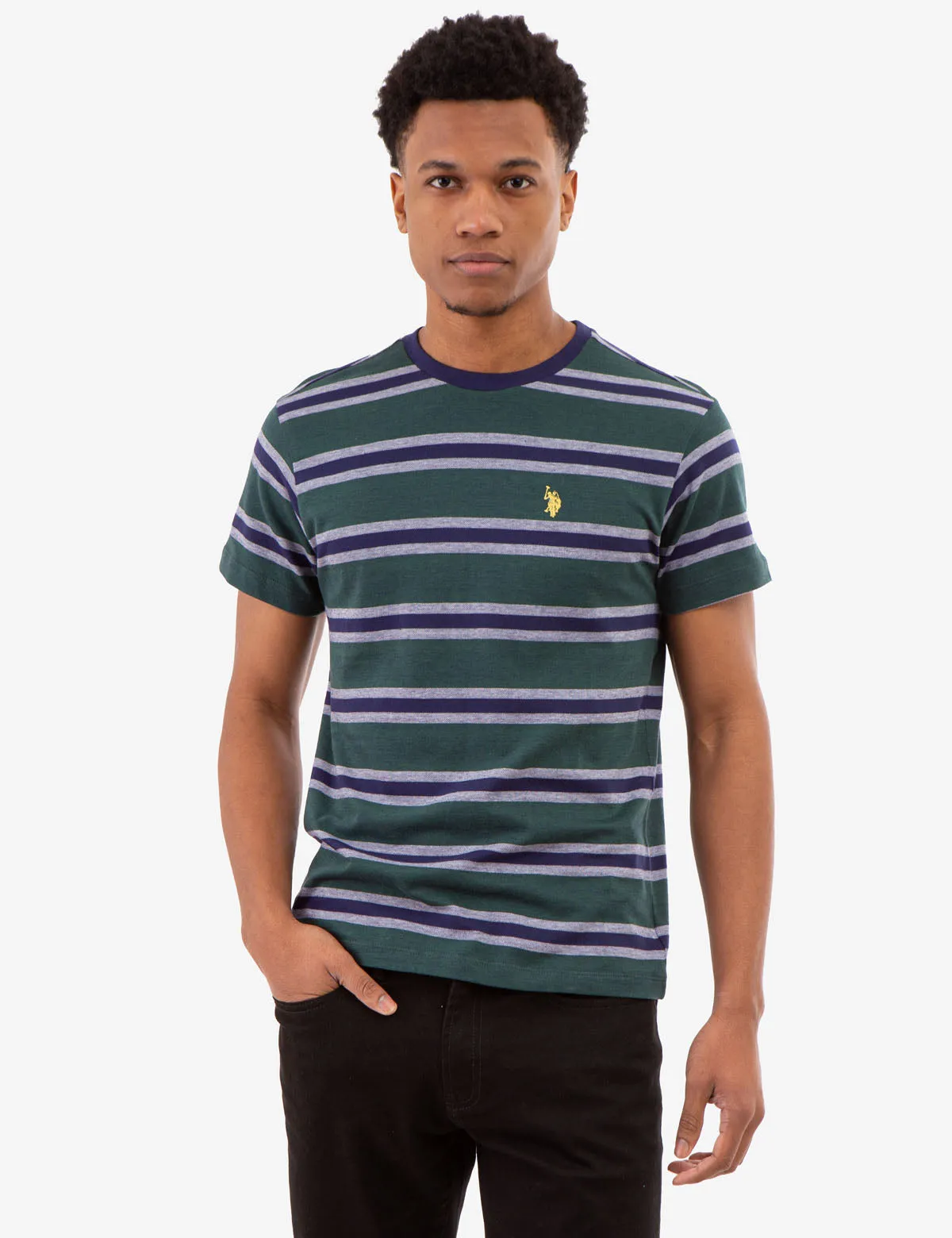 BIRDSEYE STRIPE JERSEY T-SHIRT sold by U.S. Polo Assn.